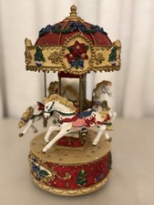 Vintage Musical Carousel Collectible Works Video READ