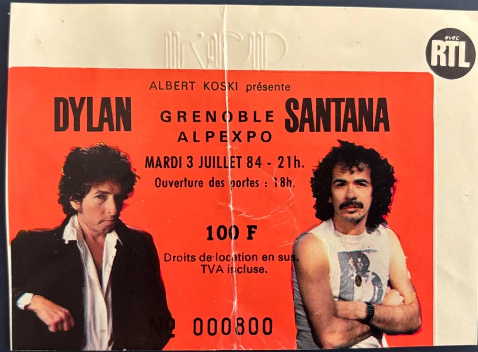 Billet Concert - Dylan/Santana 1984 - Photo 1/1