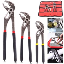 3 Pack Adjustable Water Pump Pipe Tools, 8-12 Inch Groove Pliers, Quick-Relea...