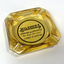 Square Amber Glass Ashtray Hilscher's Home Supply Appliances Houston Texas Ad