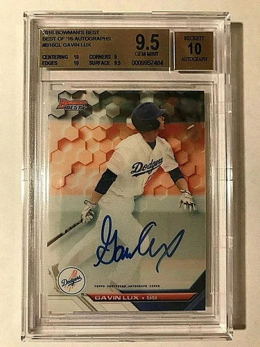 2016 Bowman's Best Best Of '16 Gavin Lux On Card Autograph BGS GEM MINT 9.5 / 10
