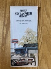 Texaco Map Maine New Hampshire Vermont Manchester 1973 Gas Oil Advertising