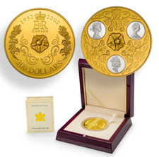 2002 Canada $300 Gold Triple Cameo Queen Elizabeth II - 60 gram 14k gold coin