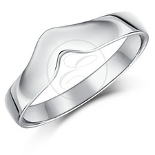 9ct White Gold Ring Wishbone Ring Wedding Band 3mm Ring