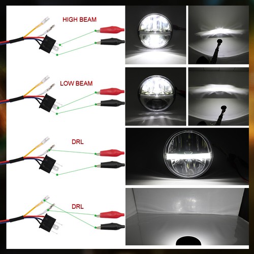 4PCS 5 3/4" 5.75" Projector LED Headlights Sealed Beam Halo Ring Lamp Bulbs - Picture 3 of 10