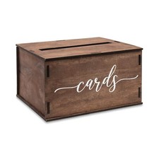 Wooden Wedding Card Box with Slot Wedding Decorations for Reception, Card B...