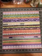 Scrapbook paper lot 12x12 Halloween Stripe K  Company border 5p Title Edge