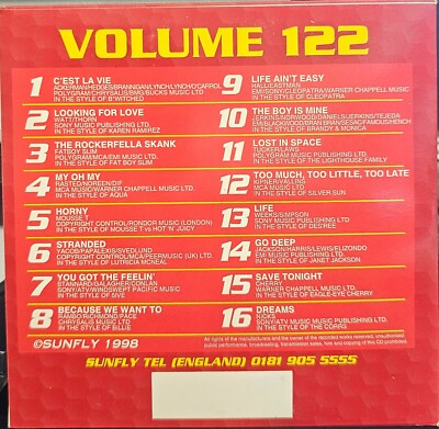 SF122            SUNFLY KARAOKE CDG VERY RARE, NOT SOLD IN THE USA  LOT UK