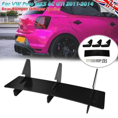 MOMOSUPER2015 Rear Bumper Diffuser Spoiler GTI Style Gloss Black For VW Polo MK5 6C GTI 11-14