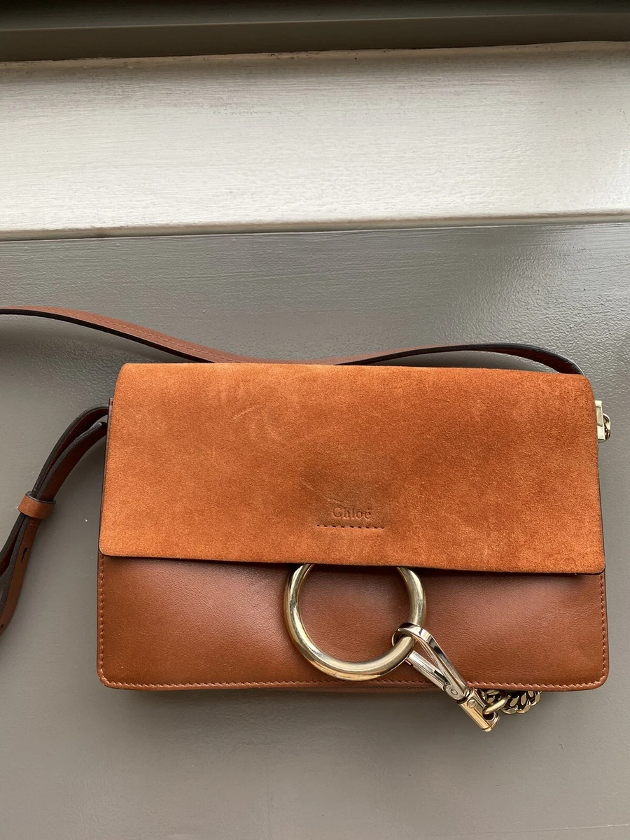 Chloe Faye Suede Calfskin Wallet on Strap