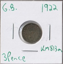 Coin Great Britain 3 Pence 1922 KM813a, silver