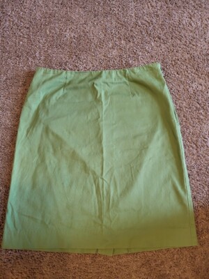 J Jill Lime Green Pencil Mini Skirt Summer Fun Size 8