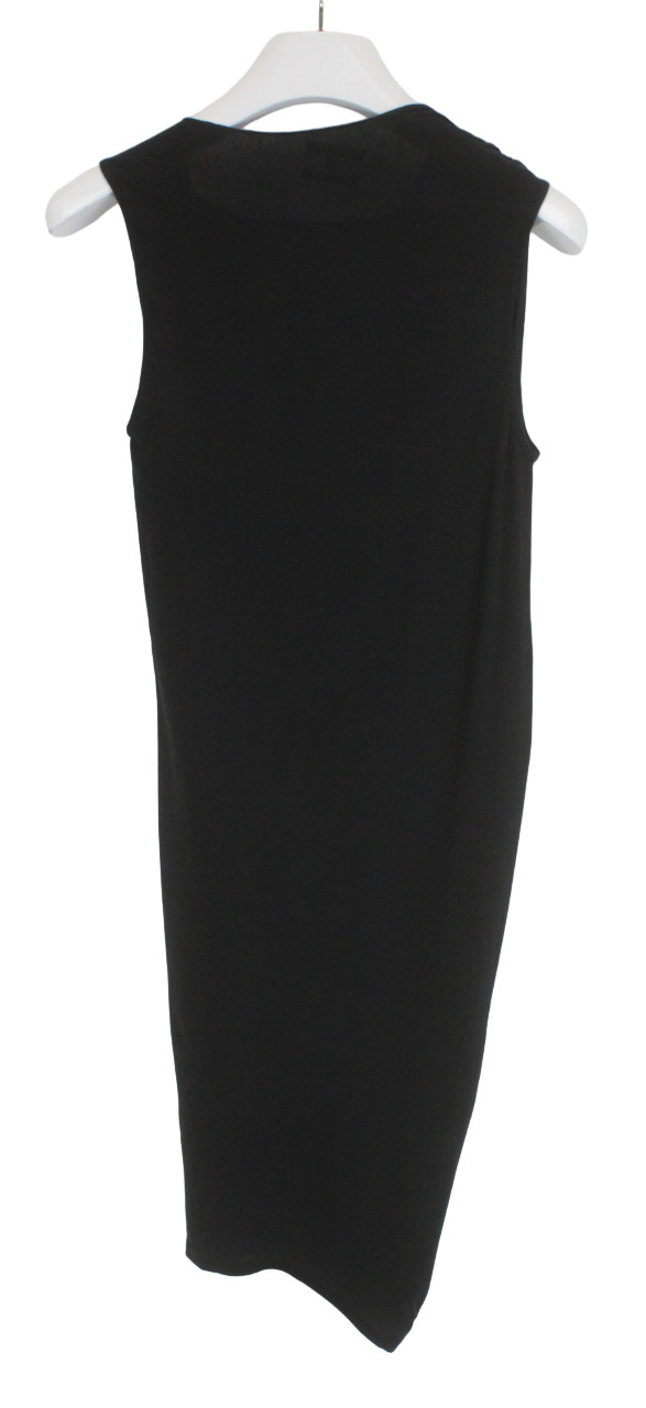 MASSIMO DUTTI Silk-Cotton Dress Women's MEDIUM Knit Lined Stretch Black 2 Piece thumbnail 4