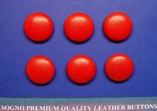 6 MADE IN USA genuine red leather covered blazer jacket coat buttons, 20.5 mm
