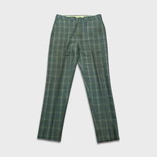 Vintage Levi  s Sta-Prest Slacks Mens 32x31 Green Plaid 60s 70s Straight Pants
