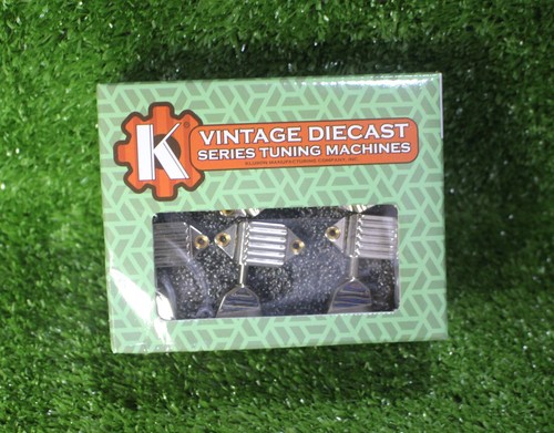 KLUSON Waffleback Tuners 3 By 3 For GIBSON Metal Buttons Nickel KVDW-3-NM - Picture 3 of 4