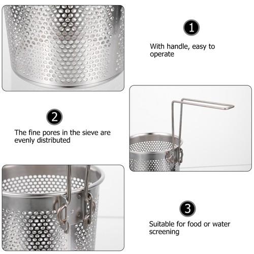 Herramientas de cocina hervir cesta colador de espaguetis para coladores de alimentos pasta inoxidable - Imagen 5 de 12
