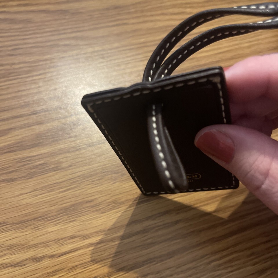 Coach Luggage Tag Brown Leather Unused eBay