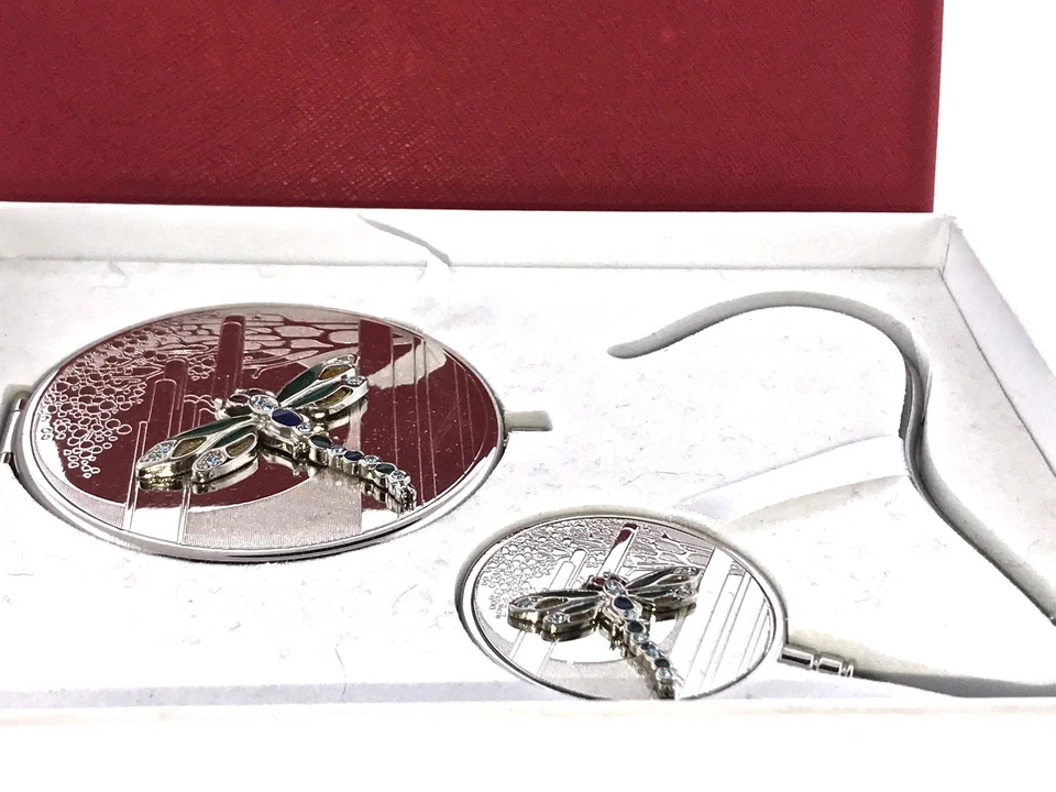 Oferta súper especial libélula espejo compacto y percha monedero combo gemas austriacas Foto 4 de 4