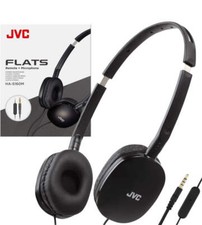 JVC Flats On-Ear Wired Headphones - Flat Foldable Design - 30mm Driver for Power