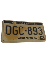 Vintage West Virginia License Plate DGC-893