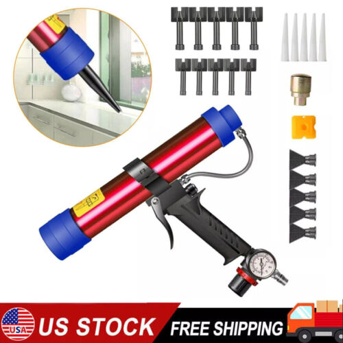 Adjustable Pneumatic Seam Sealer Glue Gun Air Rubber Tool 310ml Hard Sealant/US