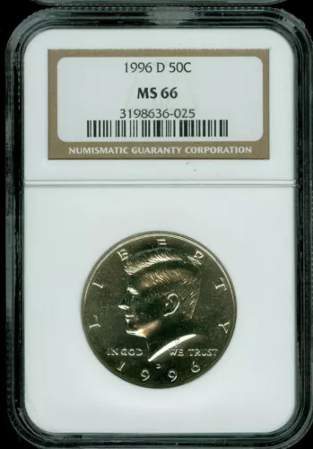 1996 D KENNEDY HALF DOLLAR NGC MS66    *