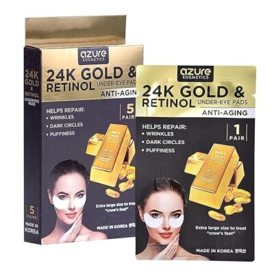 AZURE 24K Gold & Retinol Anti Aging Under Eye Patches - Firming, Restoring & Dee