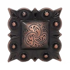 Berry Square Concho 1.25" 3.2 cm Screwback Copper 2324-10