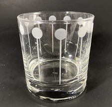 MIKASA CHEERS TOO Etched Crystal Double Old Fashion Glass RETIRED (1)