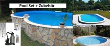 Stahlwandpool blau 0,8 mm Pool Set Komplett Swimmingpool Stahlpool Stahlmantel