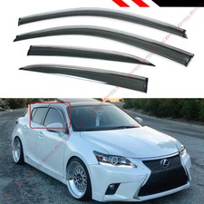 JDM SMOKE TINTED WINDOW VISOR WITH CHROME TRI...