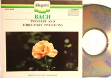 J.S. BACH 2-PART & 3-PART INVENTIONS Martin Galling harpsichord-VG Cond ShipFree