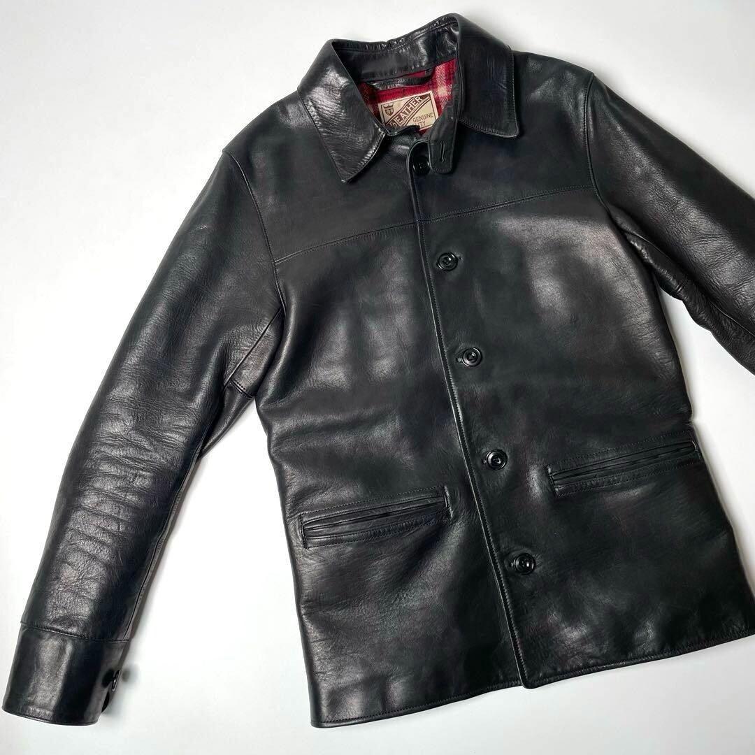 Y2 LEATHER Horse Hide Car Coat Black size 38 Men | eBay