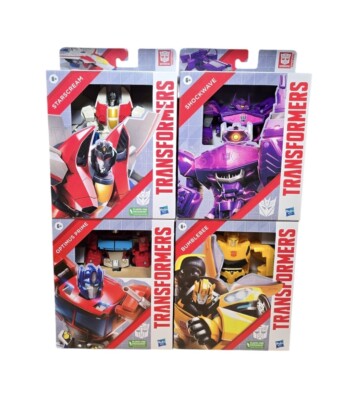 4 Authentic Transformers 7in Action Figure  Optimus Prime Bumblebee Starscream