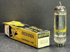 SYLVANIA 6CA4 9 pin Mini Full Wave Rectifier Tube NOS Tested @ 110 Original Box