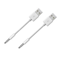 USB Date Cable Replacement for iPod Shuffle Charger Cable2-Pack 3.5mm Jack/Pl...
