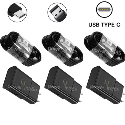 For Samsung Galaxy Adapter Cube Fast Charger Type C Android Phone Charging Cable