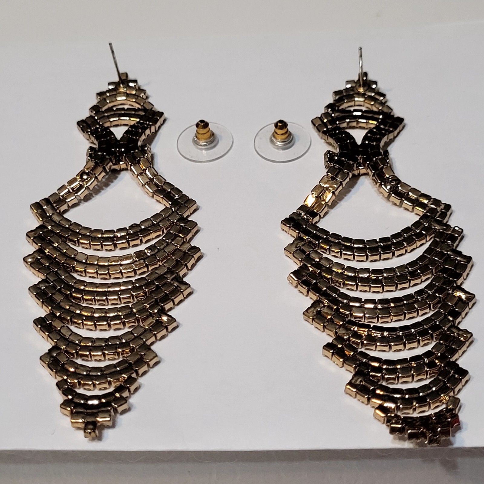 Goltone Rhinestone Statement  Stud Earrings - image 8