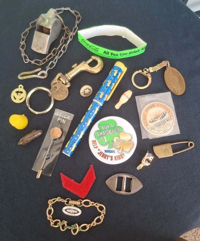 Junk Drawer Lot☆Whistle/Heinz/Advertising/Jewelry/Keychains☆Crafts/Parts/Repair