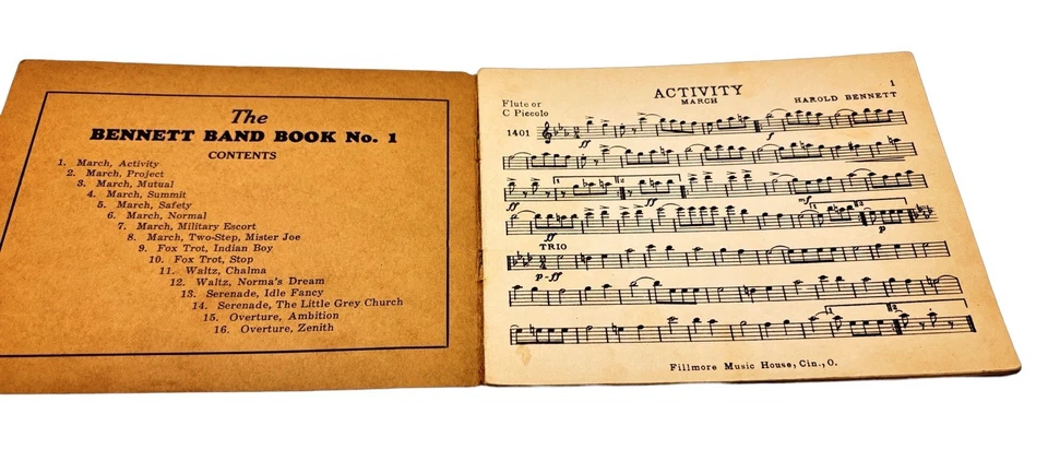 ANTIGUO The Bennett Band Book #1 Una colección de composiciones originales para banda Foto 2 de 4