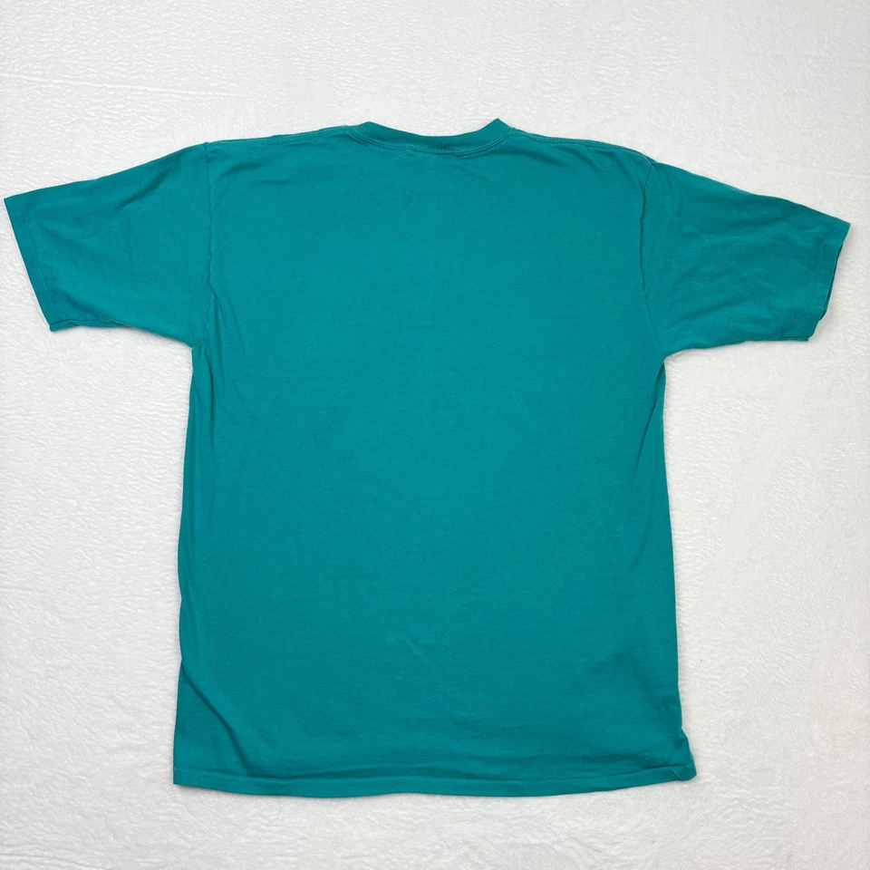 Vintage Snoopy Protect Our Oceans T Shirt XL Teal Jostens 90s USA Single Stitch - Image 2 of 4