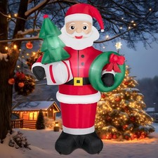 8FT Christmas Inflatables Santa Claus with Tree,Inflatables Red