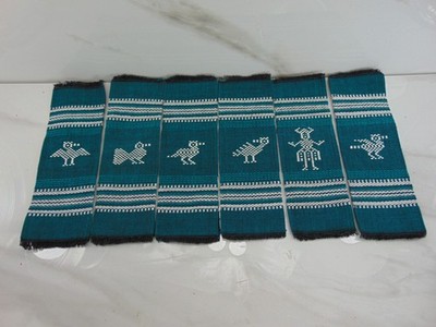 6 Vintage Handwoven Napkins 7'' South American Embroidered Birds Animals Cocktail