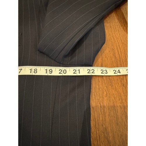 Ralph Lauren Navy Pinstripe Wool Blazer Men 42L Business 3 Roll 2 Jacket Classic - Picture 11 of 16
