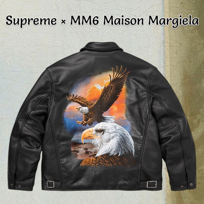 Supreme x MM6 Maison Margiela Schott Leather jacket black