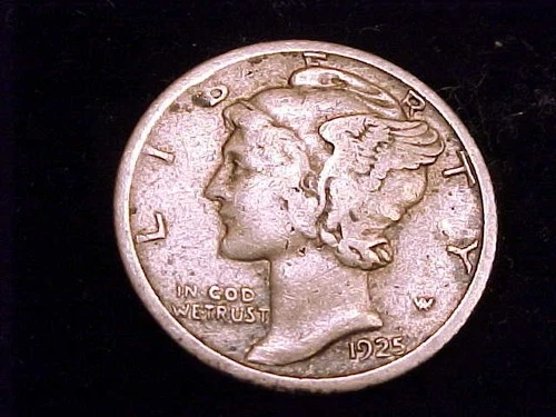 1925-S  Mercury Dime, Very Good to nearly Fine Grade
