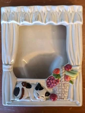 Vintage TAKAHASHI San Francisco Porcelain Photo Frame, Cat In The Window 