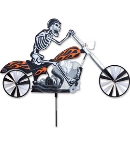 Skeleton On Motorcycle Garden Spinner Stake Premier Kites Harley Whirligig