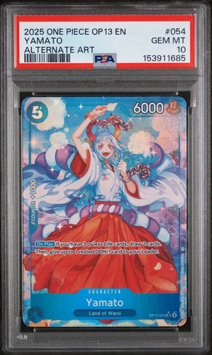 2025 ONE PIECE OP13-CARRYING ON HIS WILL ALTERNATE ART #054 YAMATO PSA 10